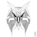 hawk black red tattoo design idea