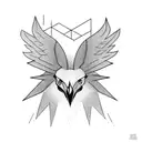 hawk black red tattoo design idea