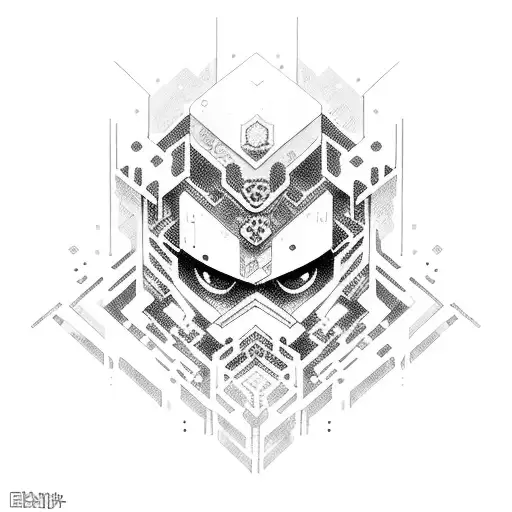 Pixelated K-pop idol surrounded by video game icons tattoo design idea
