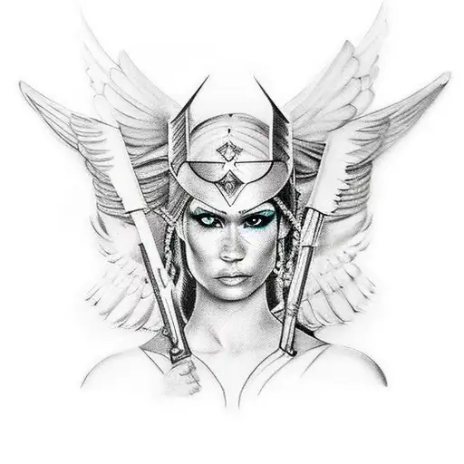 Valkyrie warrior tattoo design idea