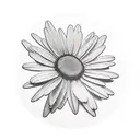 minimal daisy tattoo with "31.08.19" parallel on leafstalk tattoo design idea