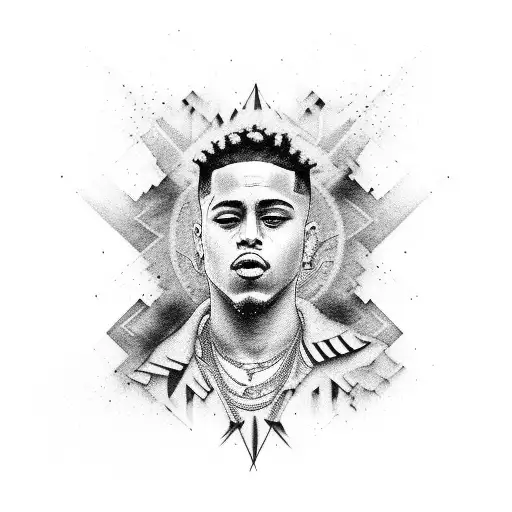 free your soul xxxtentacion with sigilism style tattoo design idea