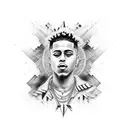 free your soul xxxtentacion with sigilism style tattoo design idea