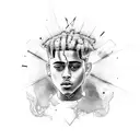free your soul xxxtentacion with sigilism style tattoo design idea