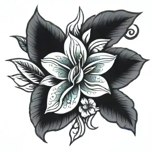 five petal moana flower pretty tattoo design idea