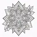 five petal moana flower beach symmetrical tattoo design idea