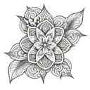 five petal moana flower beach symmetrical tattoo design idea