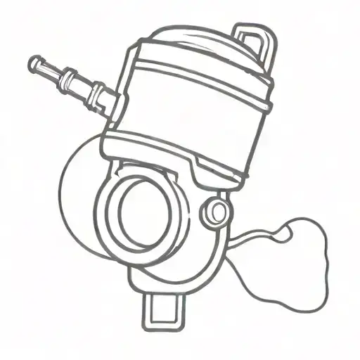 A minimalist tattoo of a microphone intertwined with a camera lens, representing a passion for singing and photography tattoo design idea
