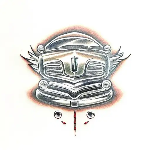 Dodge Grand Caravan drawn as a hot rod  tattoo design idea