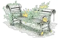burning bench underwater tattoo design idea