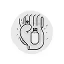 A worker's hand holding a boxing glove with a cat design on it tattoo design idea