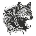 Iron wolf tattoo design idea