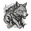 Iron wolf tattoo design idea