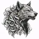 Iron wolf tattoo design idea
