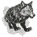 Iron wolf tattoo design idea