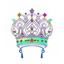 An intricately designed crown with African symbols and patterns tattoo design idea