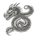 dragon coiled tattoo design idea
