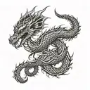 dragon coiled tattoo design idea