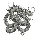 dragon coiled tattoo design idea