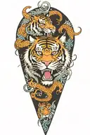 tiger and dragon wrapped tattoo design idea