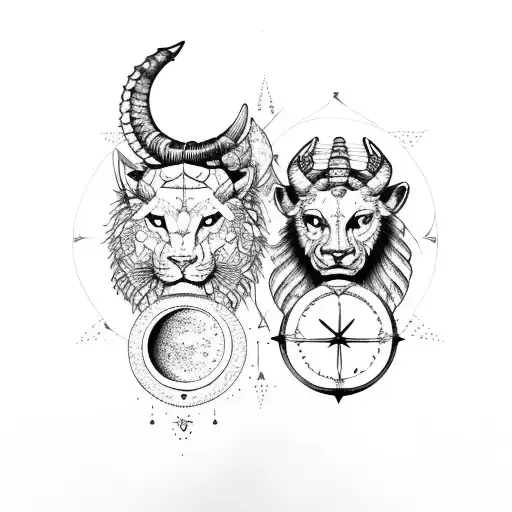 Leo Pisces Capricorn Libra Scorpio Aquarius tattoo design idea