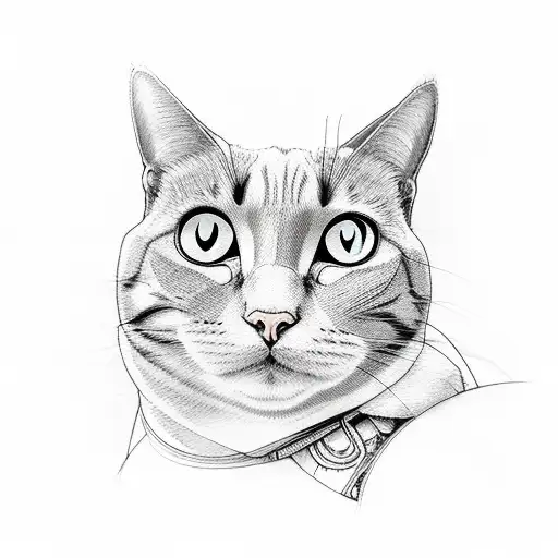 Lily, moon, cat, wine tattoo design idea