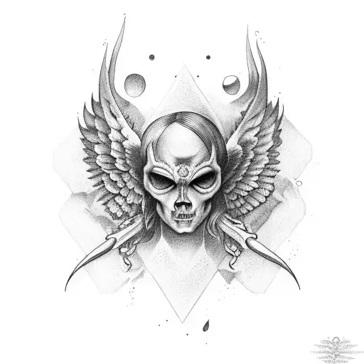 Alas de angel y alas de demonio tattoo design idea