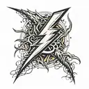 thunder bolt striking tattoo design idea