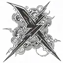 thunder bolt striking tattoo design idea