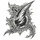 thunder bolt striking tattoo design idea