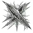thunder bolt striking tattoo design idea