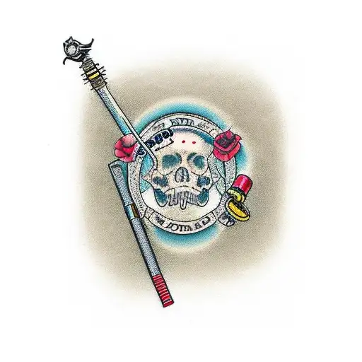 medicine rod tattoo design idea