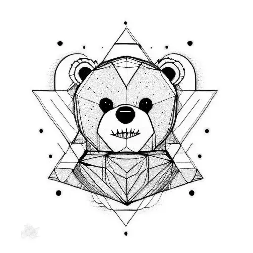 scary teddybear tattoo design idea