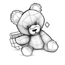 scary teddybear tattoo design idea
