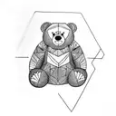 scary teddybear tattoo design idea