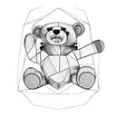 scary teddybear tattoo design idea