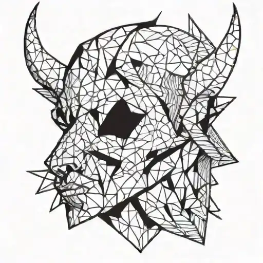 devil whispering to ear head  tattoo design idea