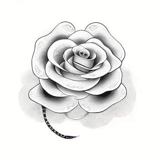 snake with a rose tattoo design idea