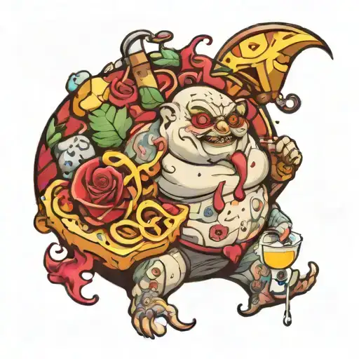 gluttony tattoo design idea