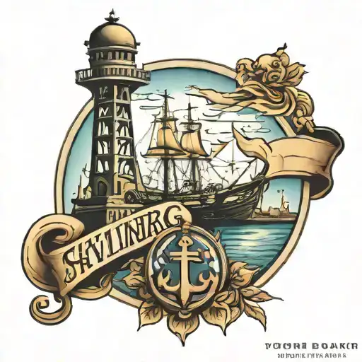 Skyline Hamburg, Volksparkstadion, anchor tattoo design idea