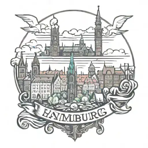 Skyline Hamburg skyline tattoo design idea