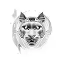 A sci-fi inspired tattoo featuring a panther with cybernetic enhancements tattoo design idea