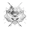 A sci-fi inspired tattoo featuring a panther with cybernetic enhancements tattoo design idea