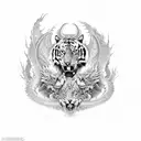 A majestic dragon wrapped around a tiger in a fierce battle tattoo design idea