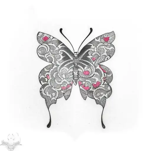 heart shaped butterfly tattoo design idea