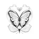 heart shaped butterfly tattoo design idea