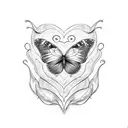 heart shaped butterfly tattoo design idea