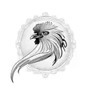 black rooster  tattoo design idea