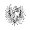 black rooster  tattoo design idea