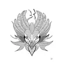 black rooster  tattoo design idea